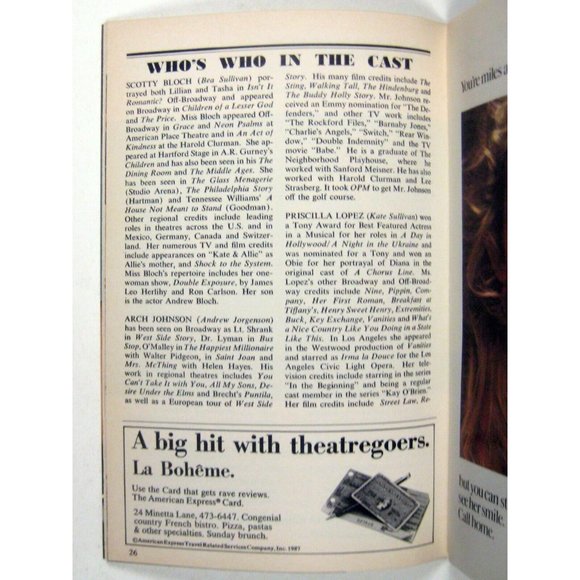 Other People's Money Playbill February 1990 Theatre James Murtaugh Scotty Bloch - Picture 7 of 8